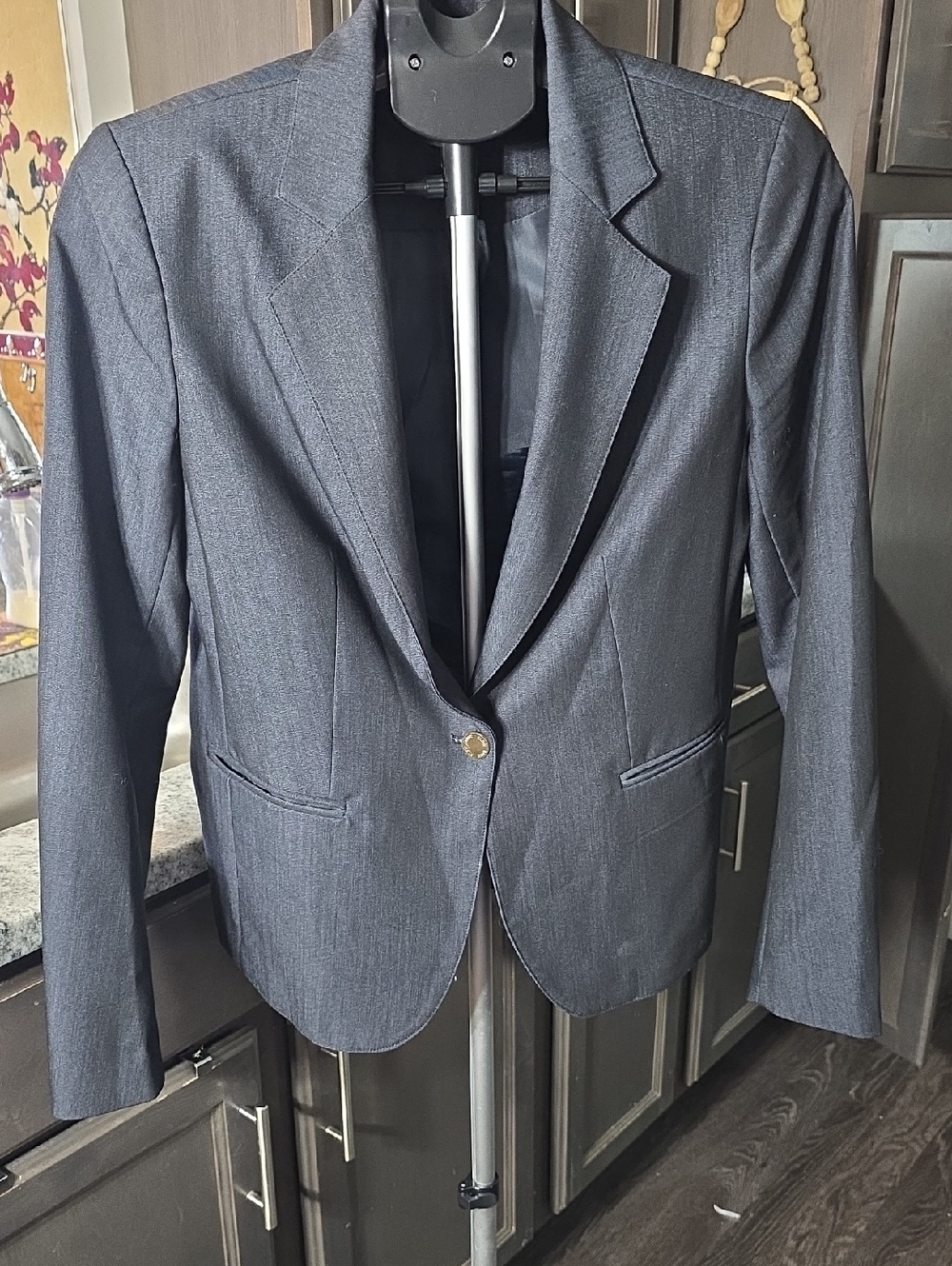 Anne Klein Black Single-Button Tailored Blazer